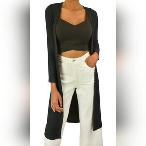 NWT open front long cardi
